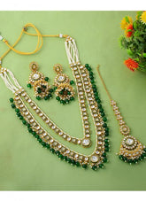 Dark Green Kundan Festival Wear Necklace Set MKSW364531
